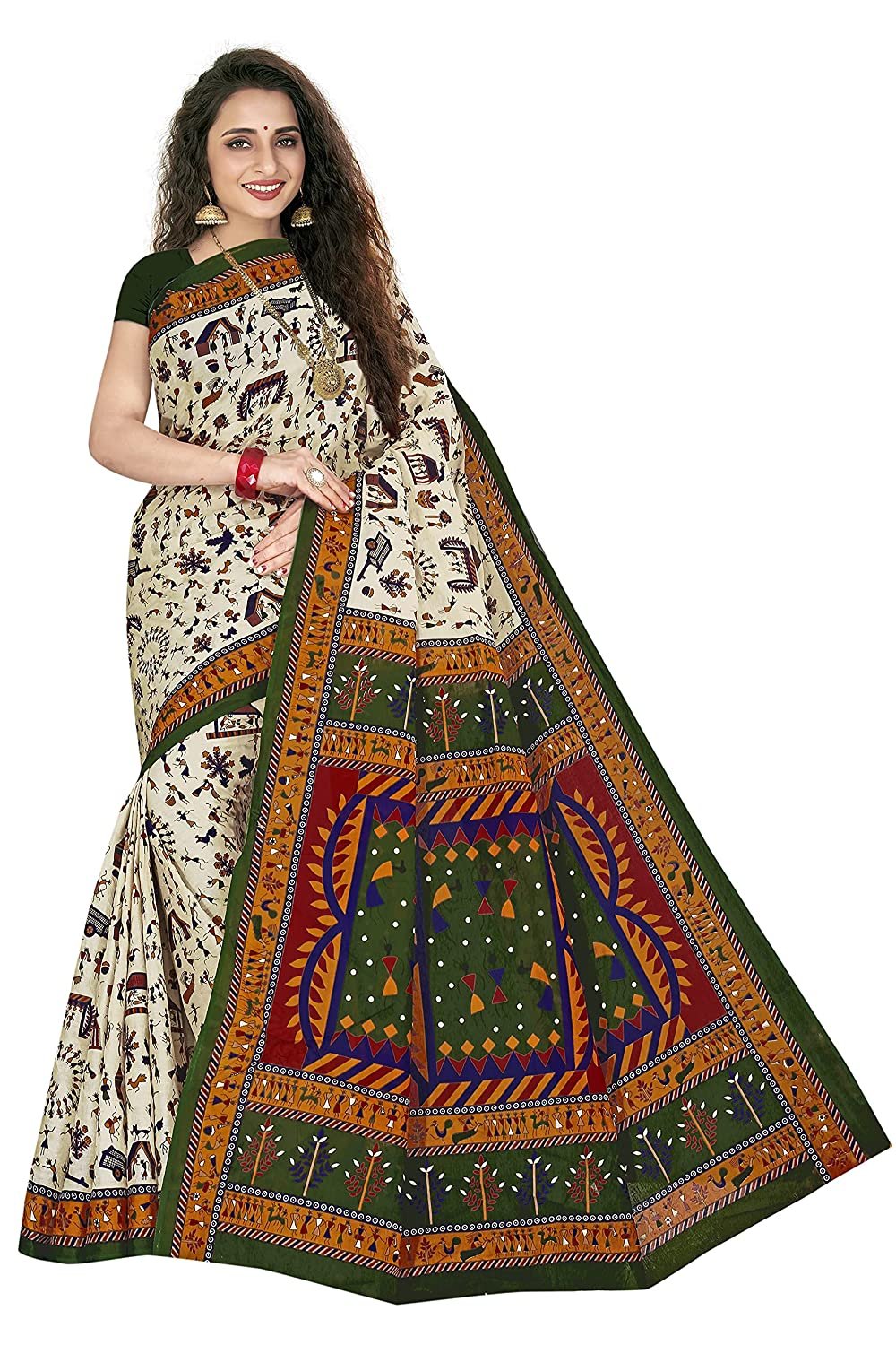 Color Name: Beige&DarkGreen